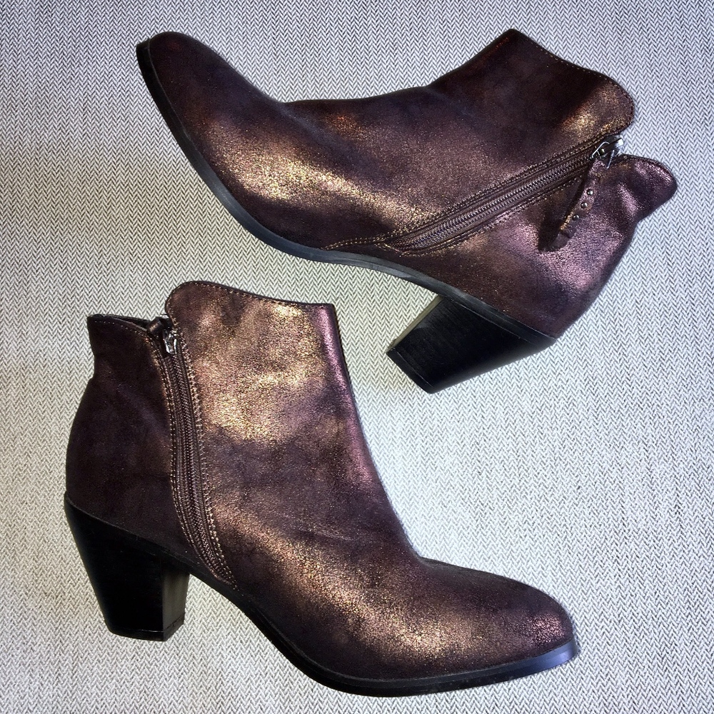 Lane Bryant Bronze Booties - Size 10W